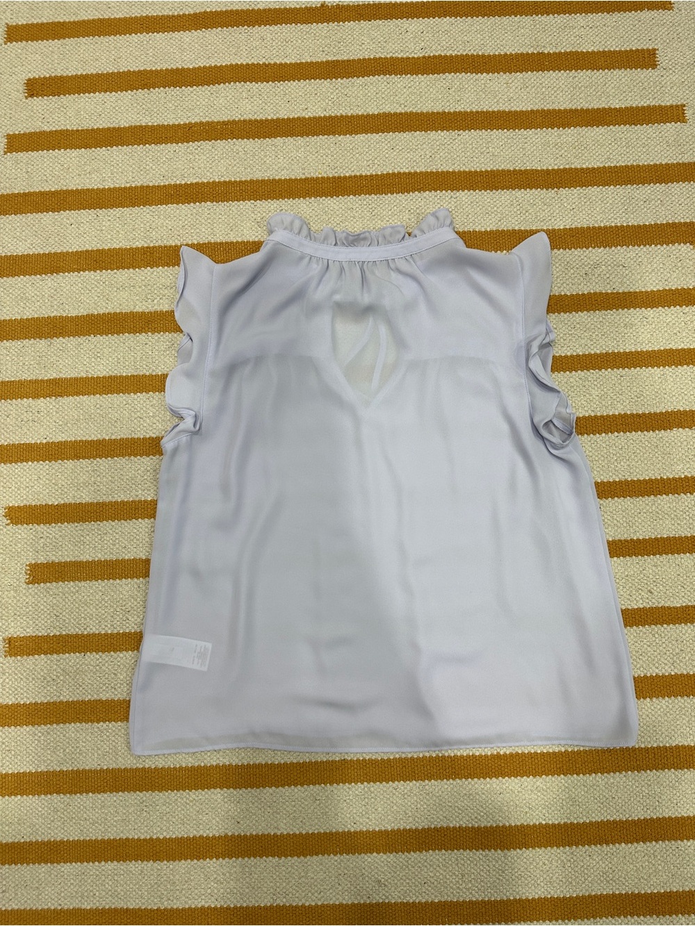 J. Crew Light Lavender Ruffle Tie-Neck Sleeveless Blouse - Picture 2 of 4